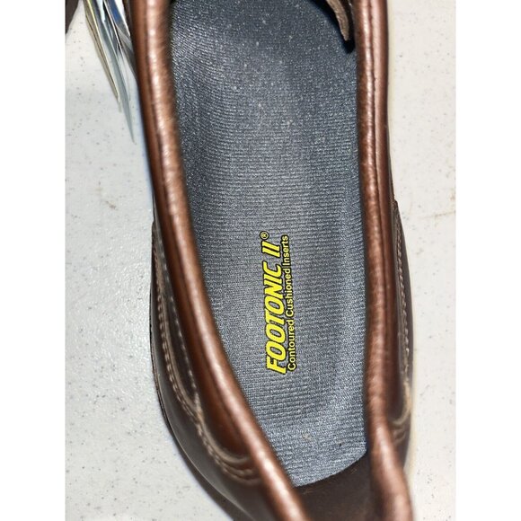 Eva-Tech Shoes Men 12 EEEE Footonic II Slip On Brown Leather Hook & Loop Comfort - Picture 8 of 10
